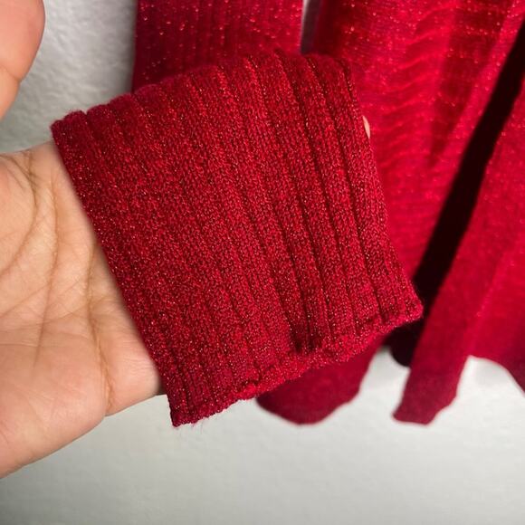 Verve Ami Womens Cardigan Sweater Size S Red Open Front Long Sleeve Pull On - Picture 10 of 16